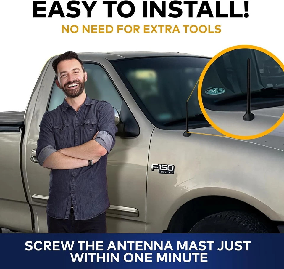 Mástil de antena corto de 5 pulgadas radio AM/FM para Ford F-150 F150 2009-2021 negro Foto 4 de 4