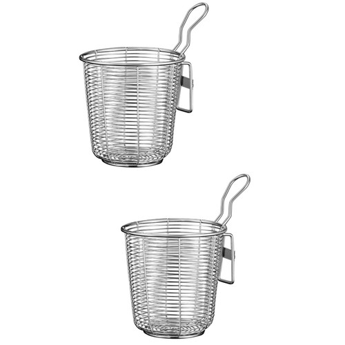 2 Pieces Stainless Steel Colander Cooking Strainer with Handle Hotel Pan Pasta - Picture 3 of 12