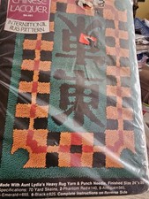 Aunt Lydia  s Chinese Lacquer No.401 Rug Pattern 24x36 Vtg Punch Needle sealed