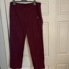 Vintage Nike 80s Sweatpants Large Burgundy Blue Tag 1980s Cotton Straight