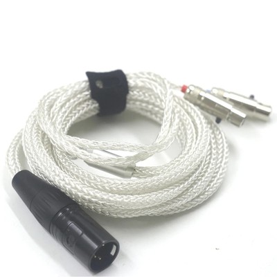 16Core Pure Silver Headphones Cable For ZMF Eikon Auteur Audeze LCD-3 LCD-2 LCD-
