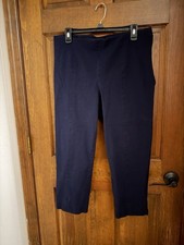 Talbots Chatham Crop Pants Navy Blue Side Zipper Women  s Size 14