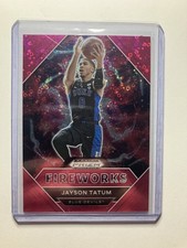2021 Prizm Draft Picks Fireworks #19 Jayson Tatum Fireworks-Pink Circles /20