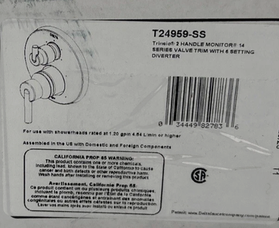 #ad Delta Trinsic T24959 SS 6 Function Diverter Valve Trim Shower Stainless NEW Box $298.00