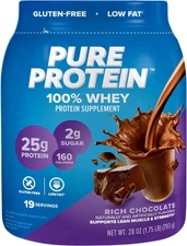 100% Whey Protein Powder, Rich Chocolate, 25 G Protein, 1.75 Lb (Packaging May V