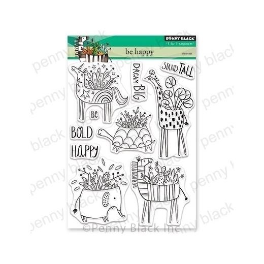 Penny Black Clear Stamps - Be Happy 30-583