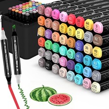 Alcohol Markers, 48 Colors Dual Tip Art Markers, Drawing, Coloring Marker for...