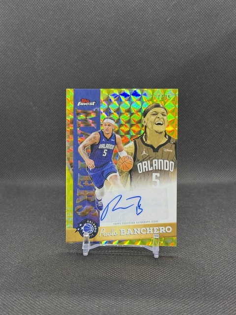 2025-26 Topps Finest Paolo Banchero Masters Autograph Yellow Geometric 07/35