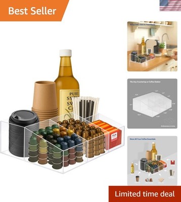 Acrylic Coffee Bar Station   Snack Tea Organizer & Storage Holder for Office ...