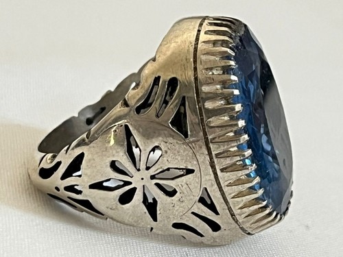 Men 925 Silver Ring Featuring Genuine Topaz Bold Style Timeless Elegance Jewelry - Picture 16 of 22