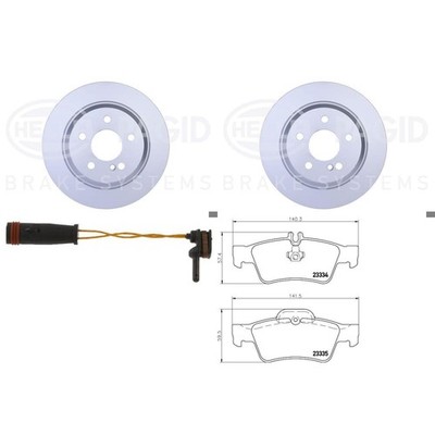 HELLA BREMSSCHEIBEN + BELÄGE 300mm HINTEN passend für MERCEDES S-KLASSE W220