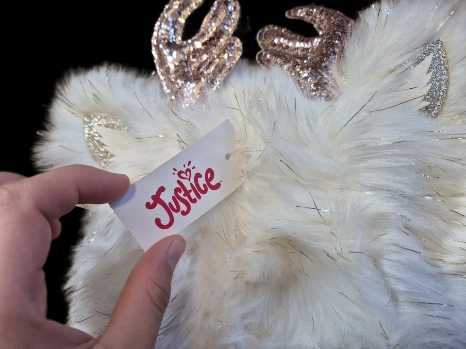 Sombrero de Invierno Justice Girls Navidad Reno Brillante Nuevo con Etiquetas Talla Única Gorra de Piel de Zorro Foto 4 de 4