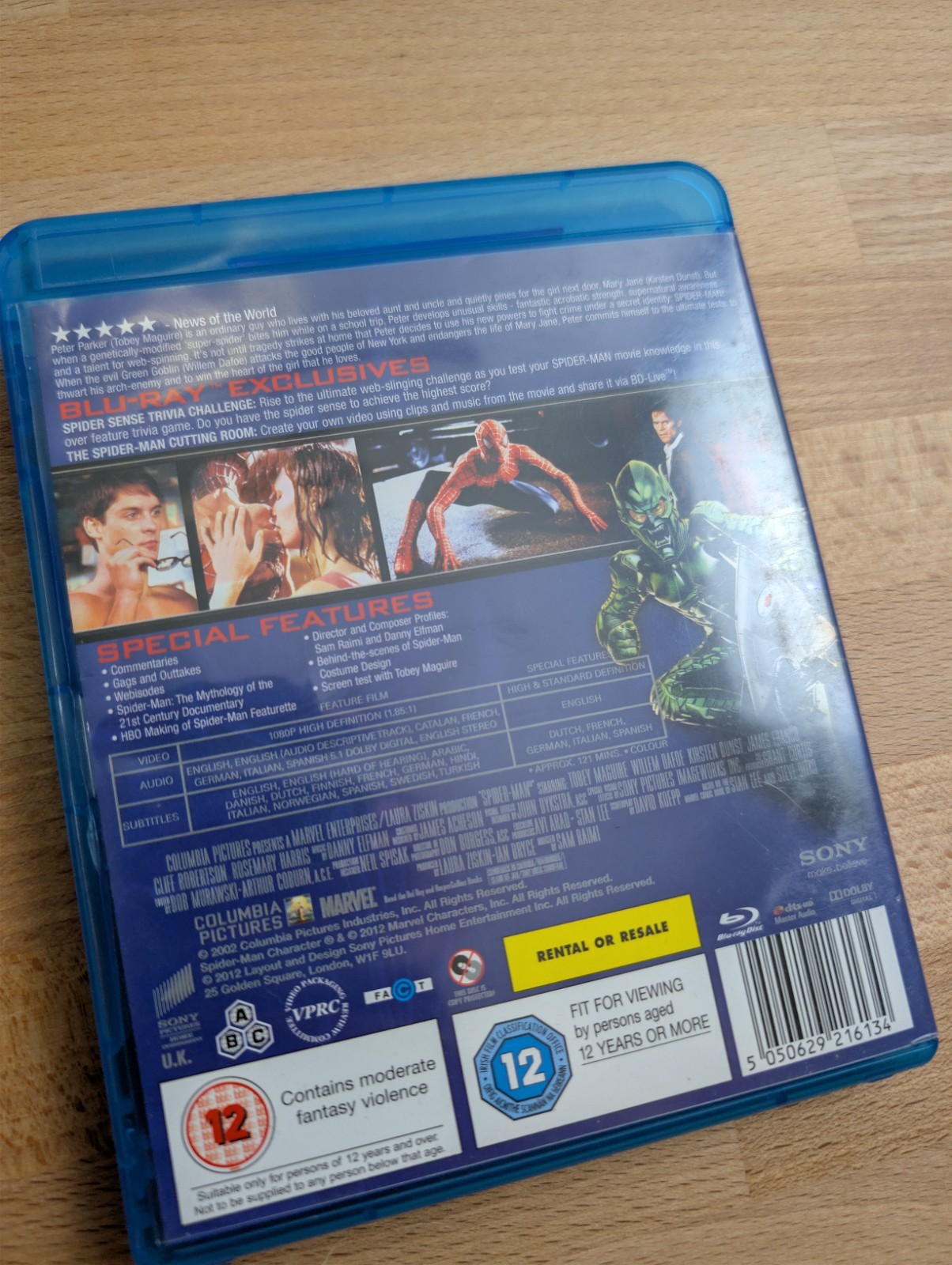 Spider-Man Blu-ray Toby Maguire Excellent Condition. DN5284 image 6