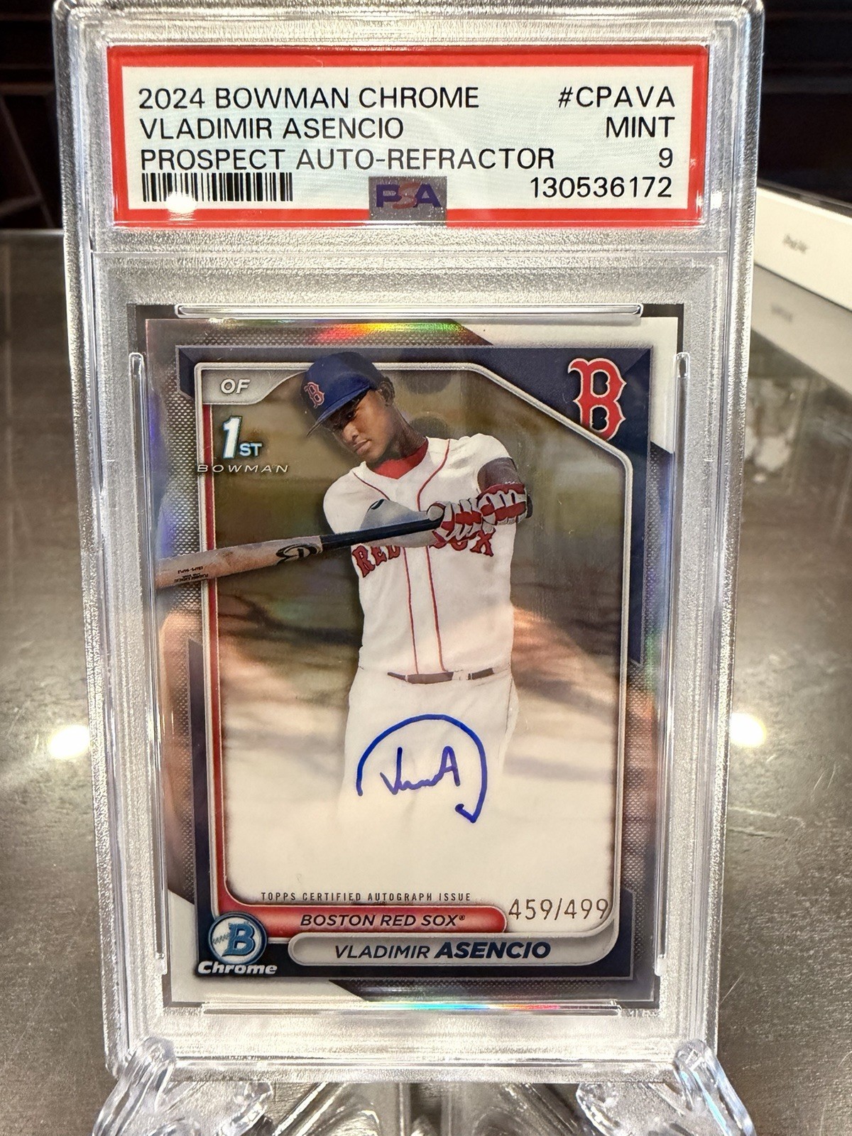 2024 Bowman Chrome Sapphire Vladimir Asencio 1st Chrome Auto /199 Red Sox