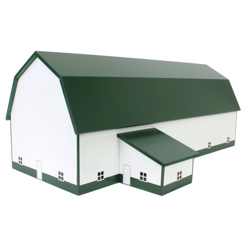 1/64 White & Forest Green 60ft x 120ft Wooden Dairy Barn with Milk House STA-222 - Picture 2 of 4