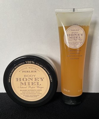 Perlier HONEY MIEL Duo Nurturing Body Balm 8.8 Oz & Shower Cream 8.4 Oz Sealed