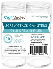 Craft Medley Screw Stack Cannisters 1.2"X.9" 10/Pkg-Empty