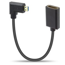Duttek Right Angle Micro HDMI to angled male female, Black