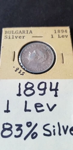 Photo of a 1894 Bulgaria 1 Lev Silver (1882-1916) from an eBay listing that sold on Jul 18, 2026