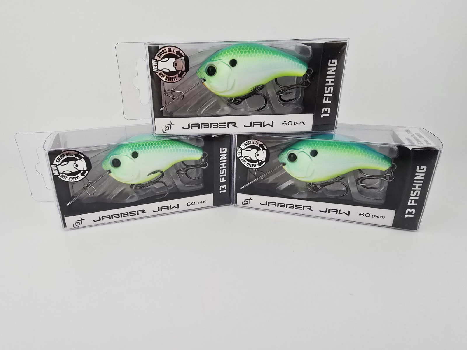 Free Shipping! 3x Jabber Jaw 60 Lot in Citrus Shad! 13 Fishing (Discontinued)
