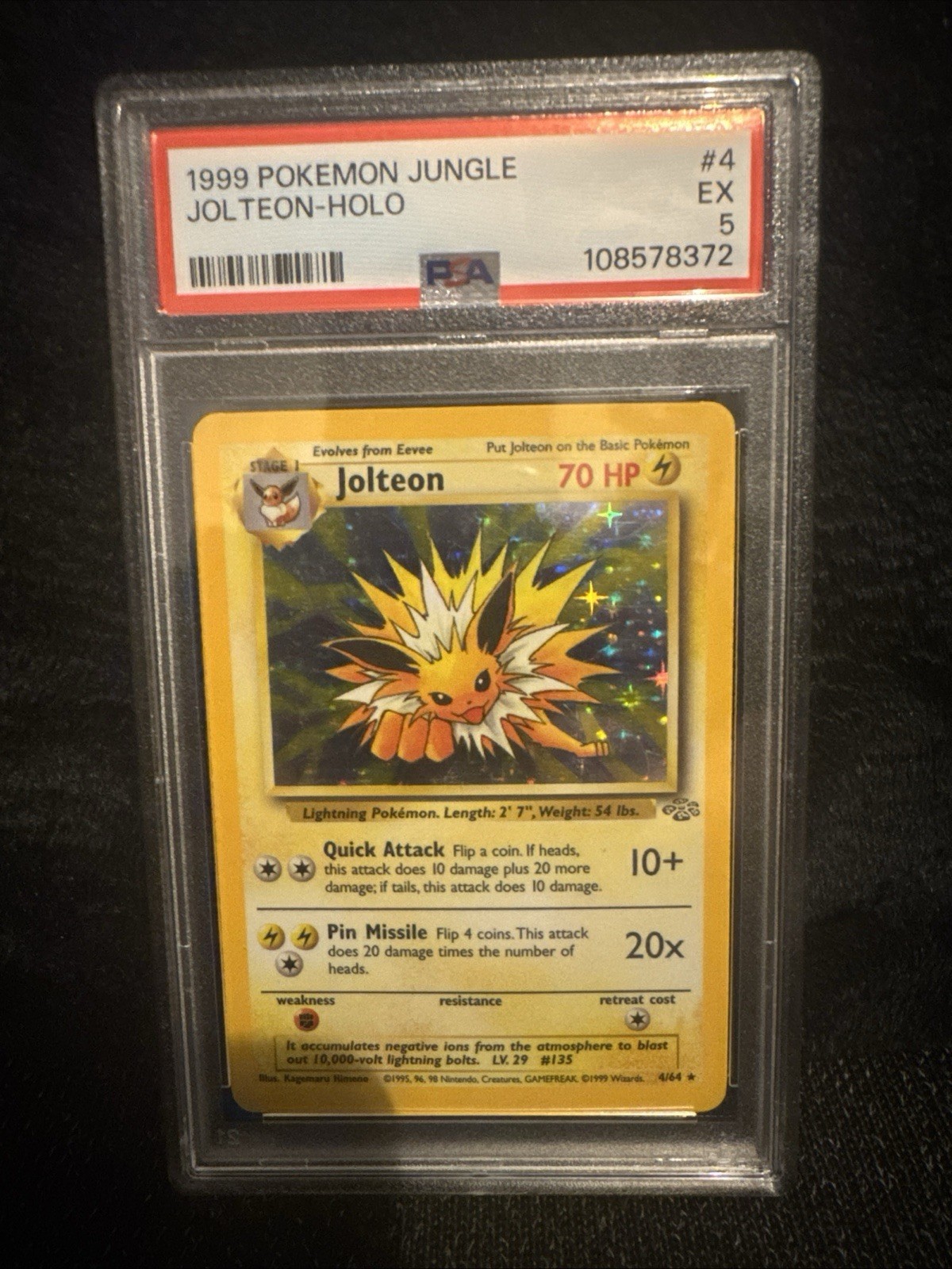 Pokemon Jungle Jolteon 4/64 Holofoil PSA 5