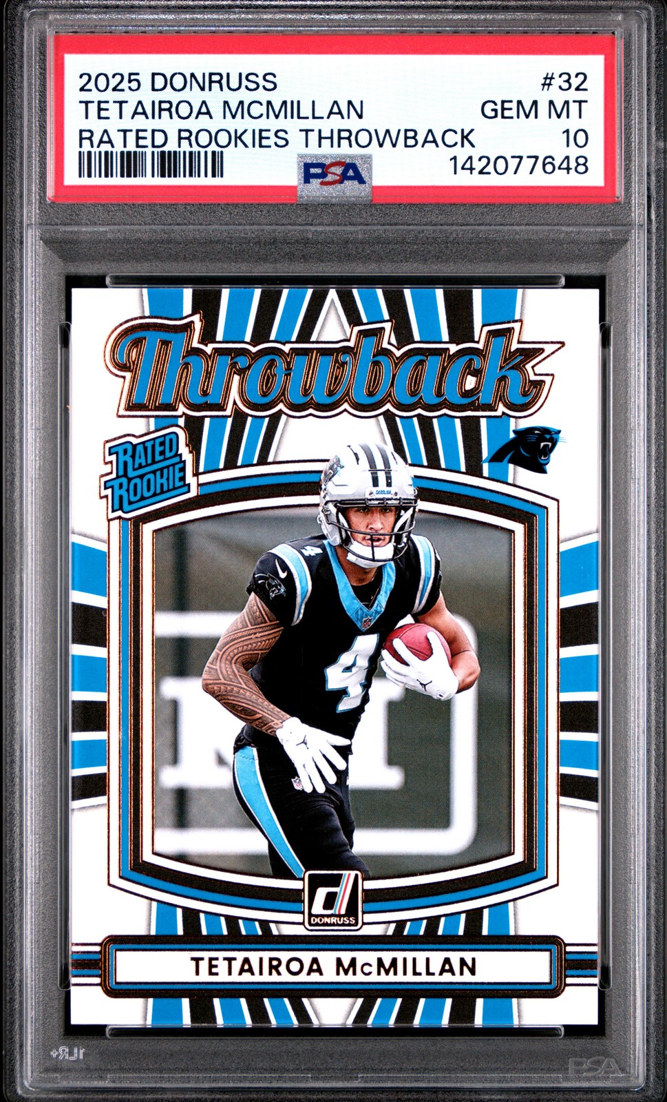 Tetairoa McMillan Panini Donruss Rated Rookies Throwback #32 Base