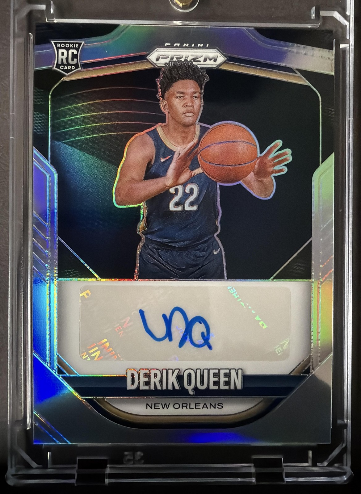 2025-26 Panini Prizm Derik Queen #PA-QUE Auto Silver RC Pelicans