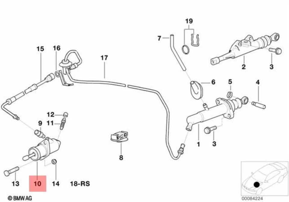 Genuine BMW E32 E34 E36 E38 E39 Slave Output Cylinder Clutch OEM 21526775924 - Image 2 of 3