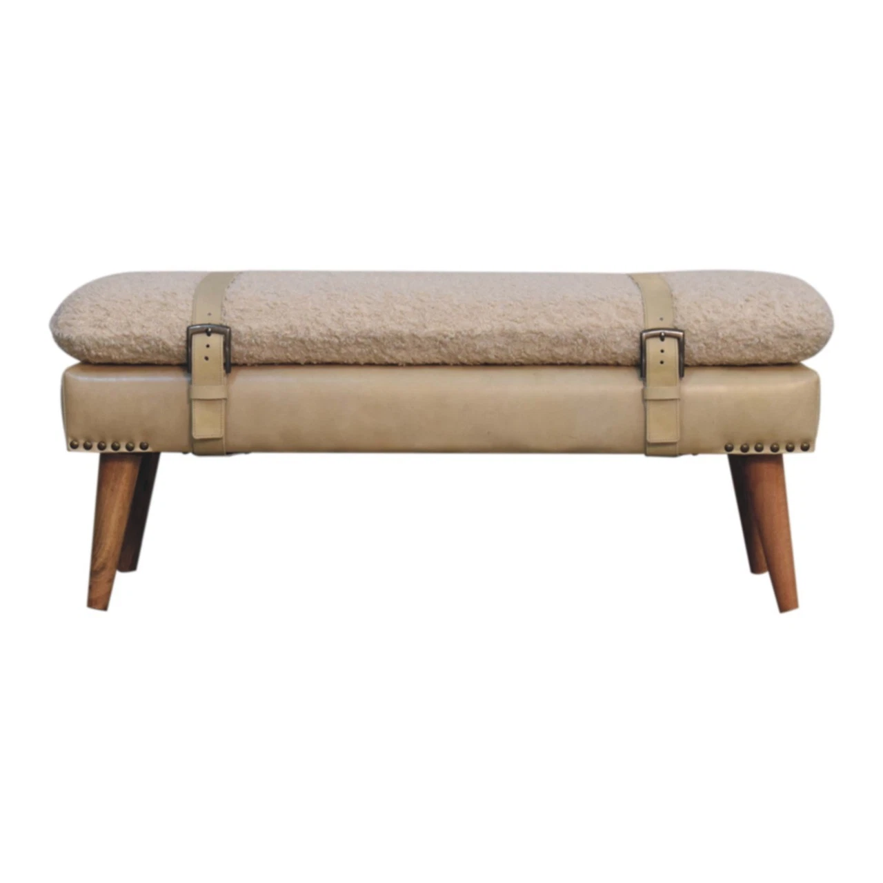 Bouclé Buffalo Hide Black Leather Bench
Opens in a new window or tab