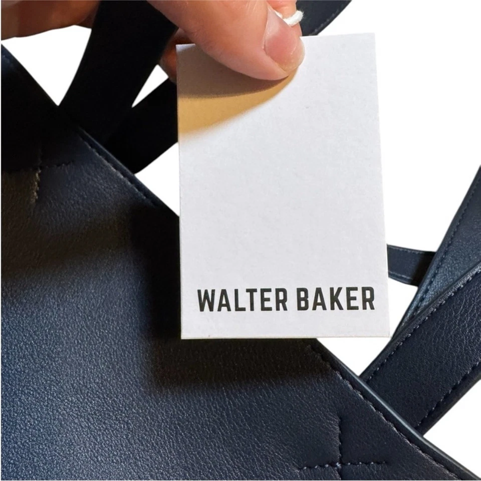 NEW in pkg. Walter Baker x Curateur Vegan Leather Navy Kate Tote Bag, MSRP $199 - Image 4 of 4