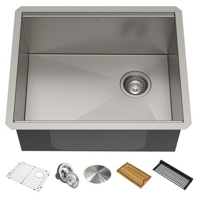Kraus KWU111-23 Kore 23'' Undermount Single Basin Stainless Steel - Stainless