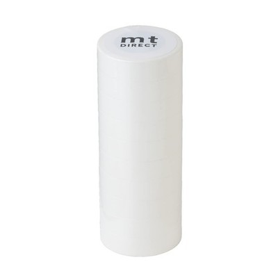 mt Masking Tape, 10-Roll Set, 15mm x 18m, Peel-and-Stick, Matte White