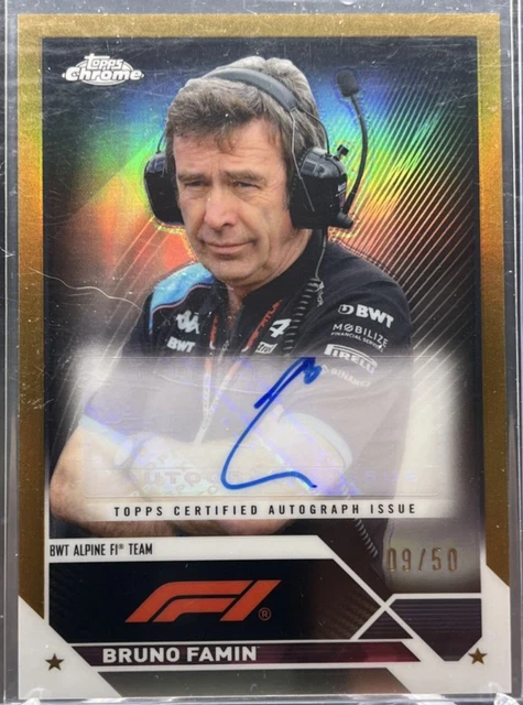 2023 Topps Chrome Formula 1 F1 Bruno Famin Autograph Auto Gold 09/50 #CAC-BF