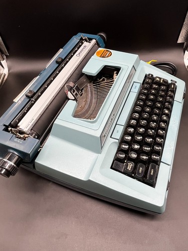 Vintage Electric Smith-Corona Coronet XL Coronamatic off Blue Typewriter Tested - Picture 3 of 12