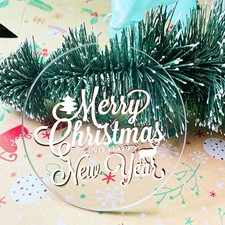20Pcs 3 Inch Clear Blank Acrylic Christmas Ornaments 2025 Unfinished Round Ac...