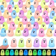 10 Pcs Glow-in-the-Dark Mini Ghost Figurine -Luminous Decor,Miniature Landscape