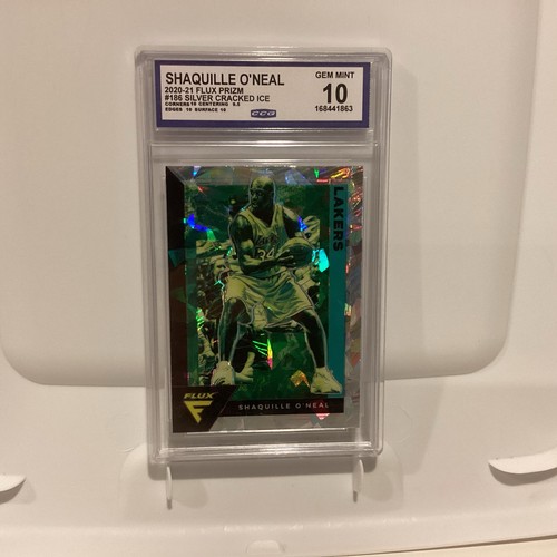 2020-21 Panini Flux - Shaquille O'Neal #186 Cracked Ice Prizm CCG 10