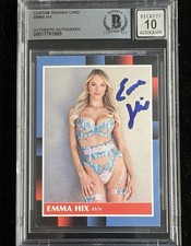 Emma Hix Signed Custom Trading Card Beckett Encapsulated Autograph Grade 10