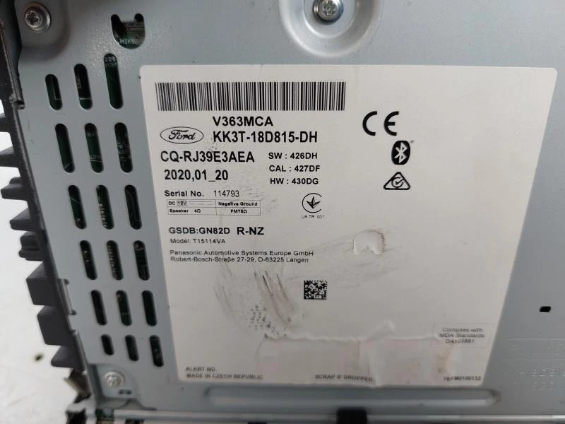 KK3T18D815DH radio für FORD TRANSIT CUSTOM (FY-FZ) 2018 - 2.0D BKFB K3402-106313 - Bild 3 von 4