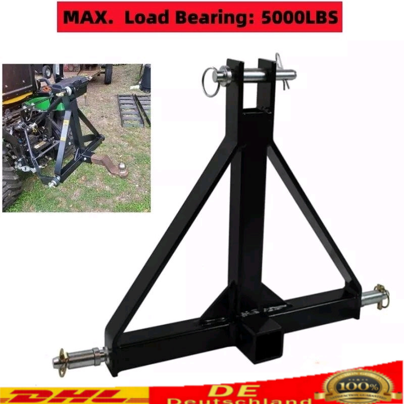 Adaptador de tres puntos categoría 3 puntos tractor enganche de remolque soporte receptor de 2"