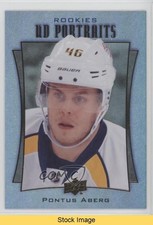 2016-17 Upper Deck UD Portraits Rookie Rainbow Green Foil Pontus Aberg READ x0a