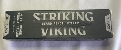 Striking Viking Beard Brush Pencil kit 2 Pk. Water & Sweat Resistant Jet Black