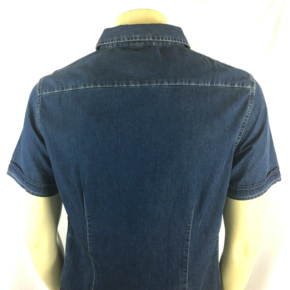 Armani AJ Jeans Italy Men's Denim Shirt Snap Closure Size S Retail Armani AJ Jeans Italy Men's Denim Shirt Snap Closure Size S Retail