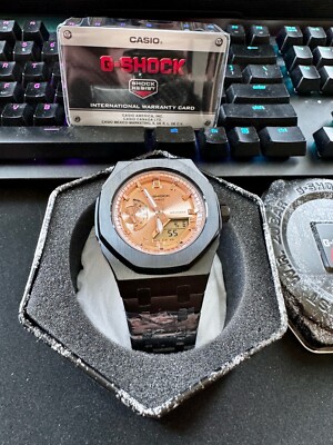 Casioak G-Shock GMAS-2100MD-1ACR Modified With Black Stainless Steel Strap!