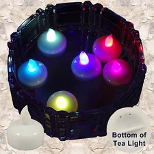 12 Multicolor Led Floating Candle Floral Tea Light for Wedding Centerpiece Decor