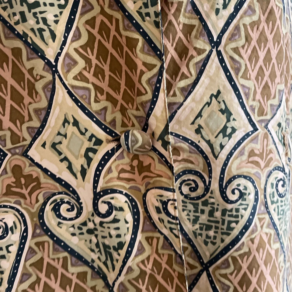 Blazer vintage Bogari 100 % seda un botón abstracto multicolor para mujer S (C4) Foto 3 de 4