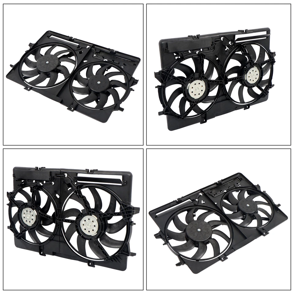 For Audi A5 Q3 A6 A4 Q5 2.0L L4/3.0L 3.2L V6 Dual Radiator Cooling Fan Assembly - Imagem 3 de 4