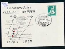 105214) Railway Post Oval Stamp ULM (Danube) Friedrichshafen Z.14201 So-Kte 1980