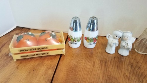 6 sets Vintage Salt & Pepper Shakers Angels Oranges - Imagen 3 de 4