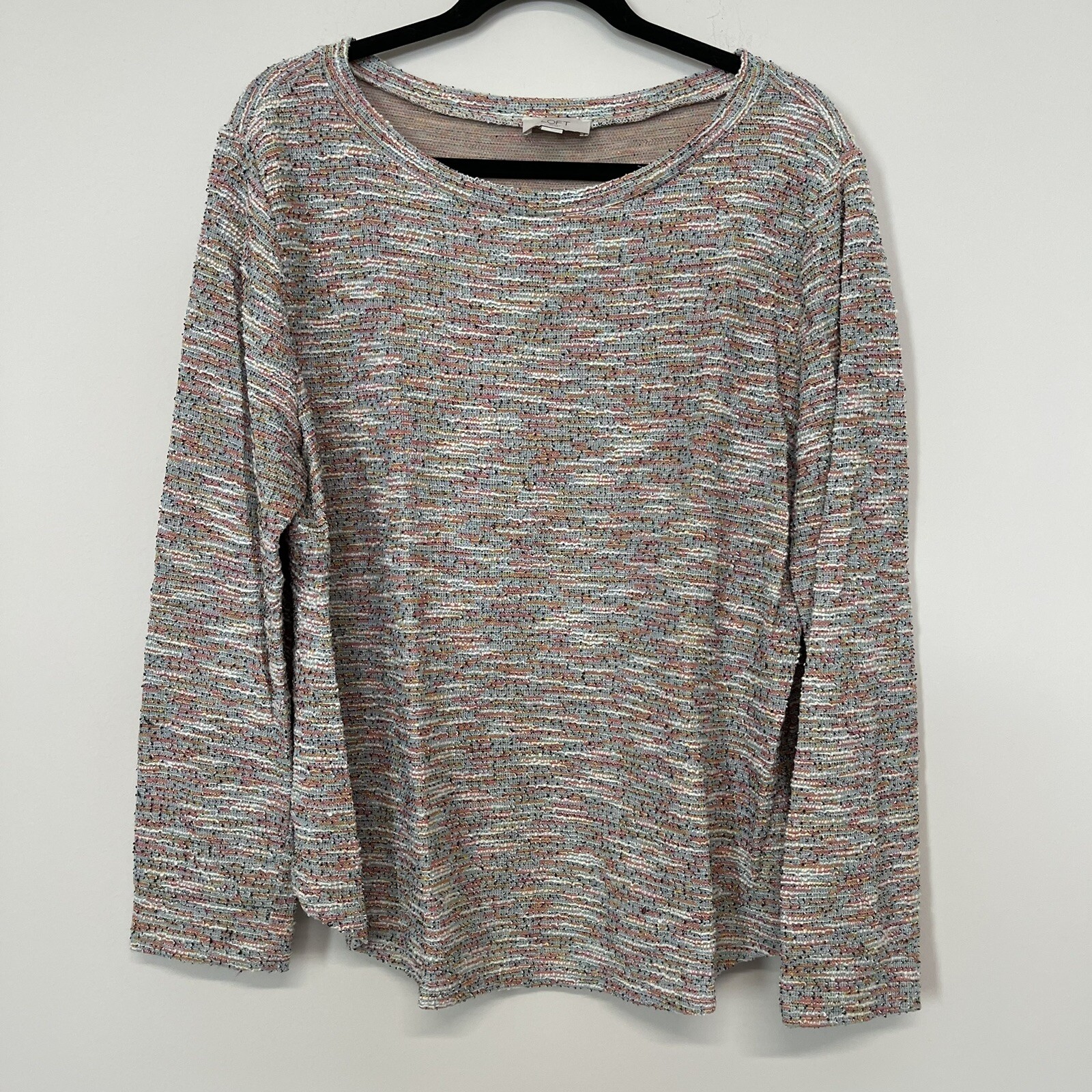 LOFT Multicolored Textured Pullover Colorful Swea… - image 1